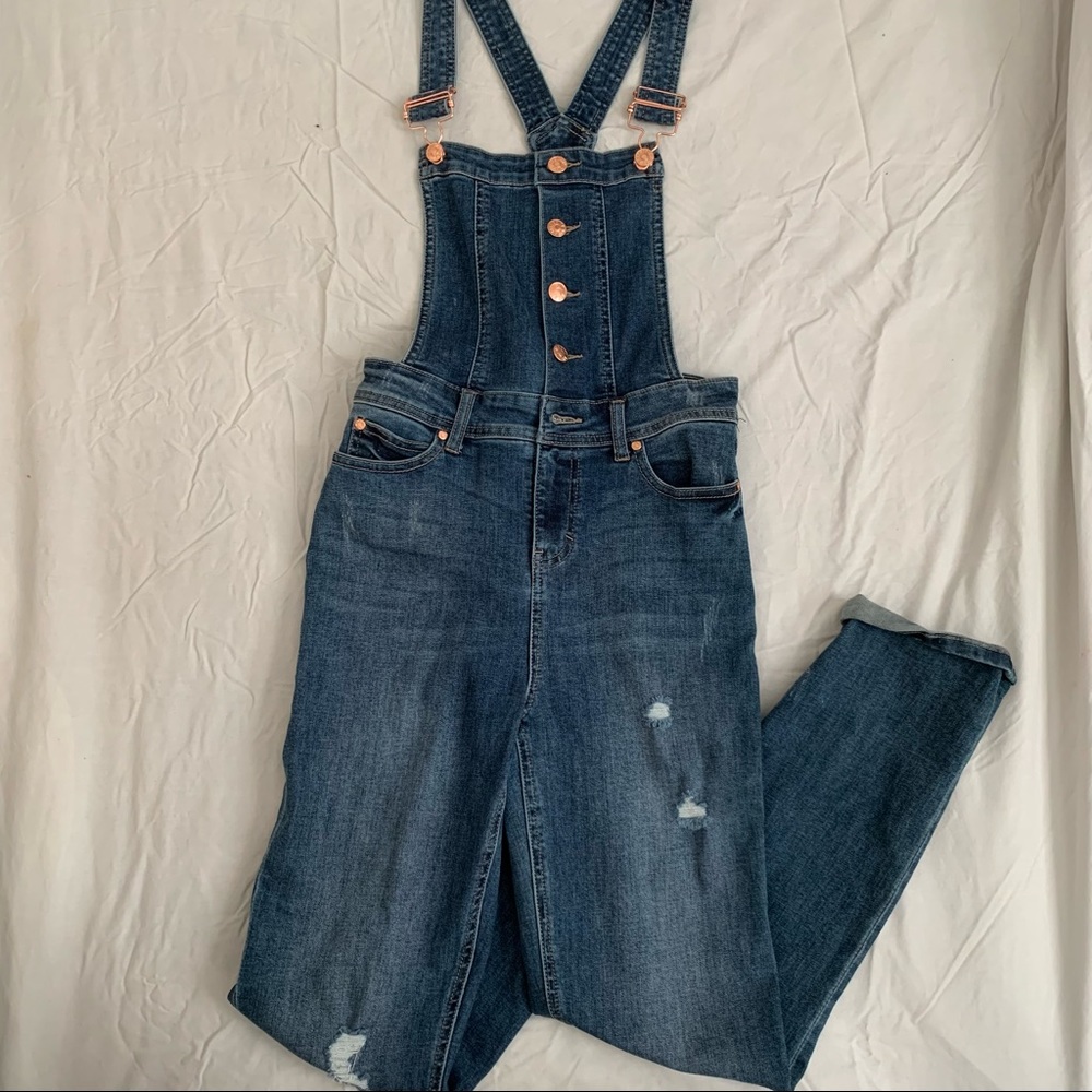 Celebrity Pink Girls dark wash overalls